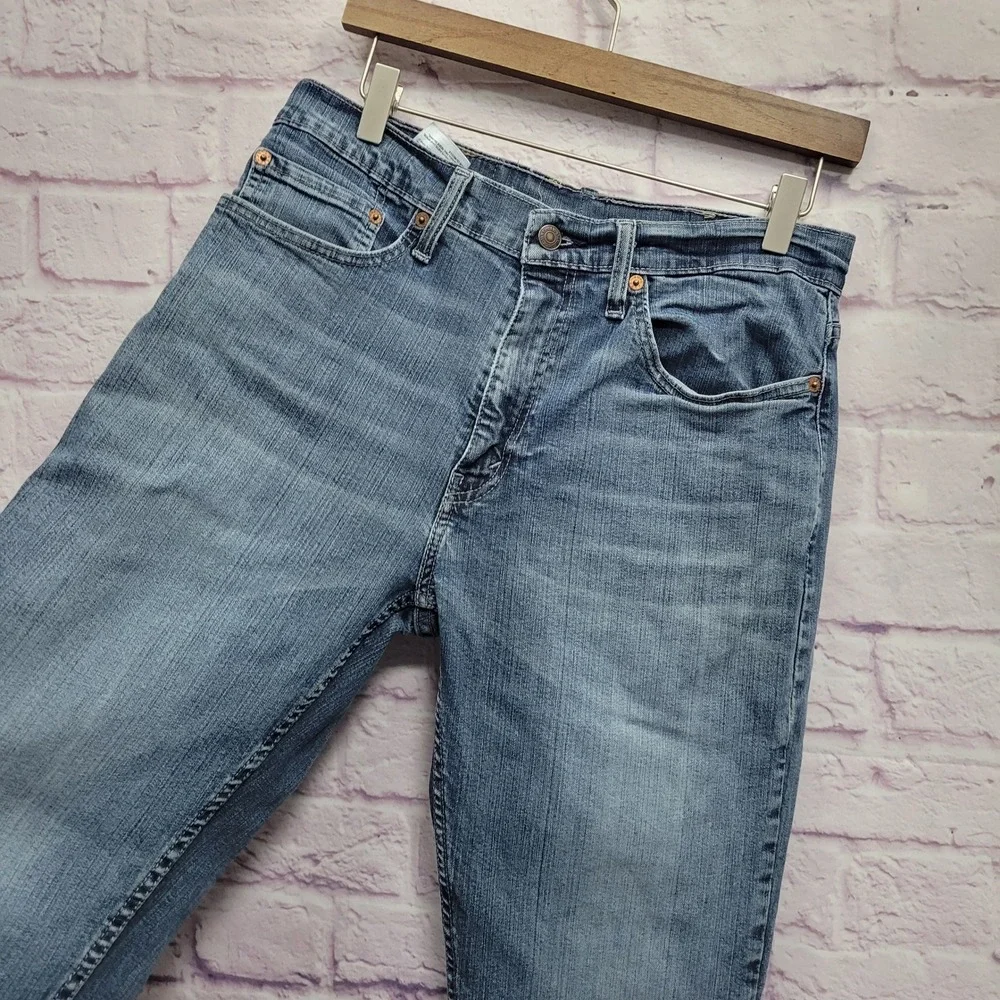 Levi's 559 Relaxed Straight Jeans 33x34 Blue Denim Distressed Baggy‎ Workwear